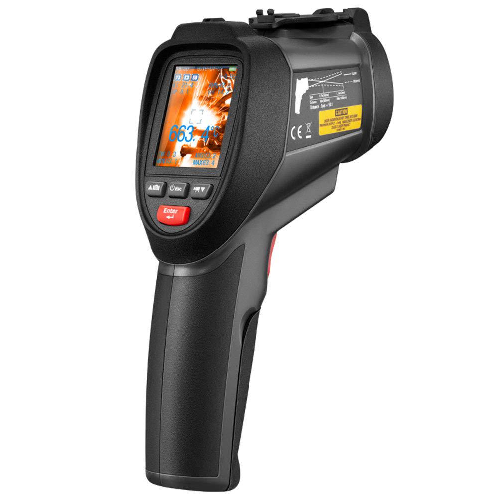 CEM DT-9862S Professional Infrared Video Thermometer with Dual Laser, 640x480 Campiexls, 50:1, 50ºC to 2200ºC(-58ºF to 3992ºF), Type K Probe, Adjustable Emmissivity