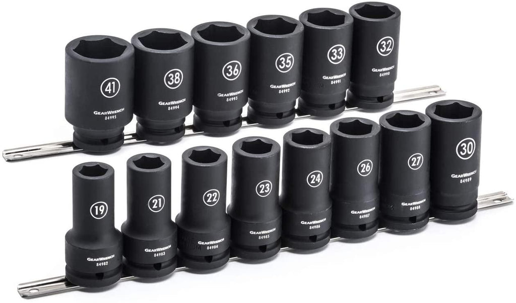 GEARWRENCH 14 Pc. 3/4" Drive 6 Point Deep Impact Metric Socket Set - 84972