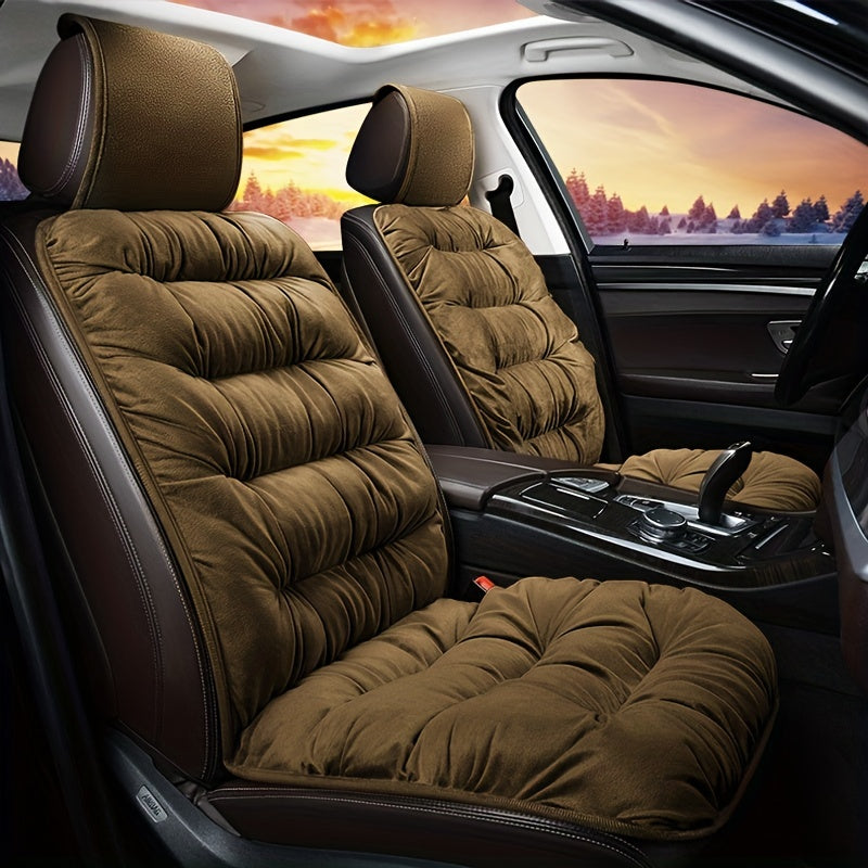 1pc Soft Plush Car Seat Cover, Automobiles Seat Cover Cushion Pad Car Seat Protector Universal Winter Auto Interior Accessories