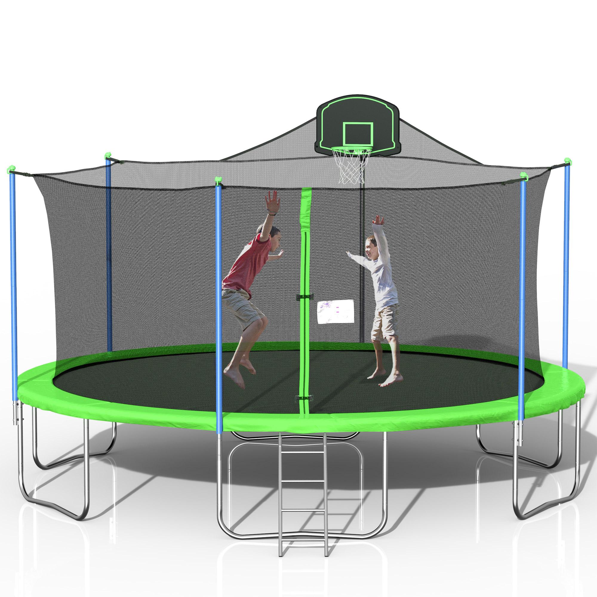 Favorland 16FT Trampoline with Safety Enclosure, Green