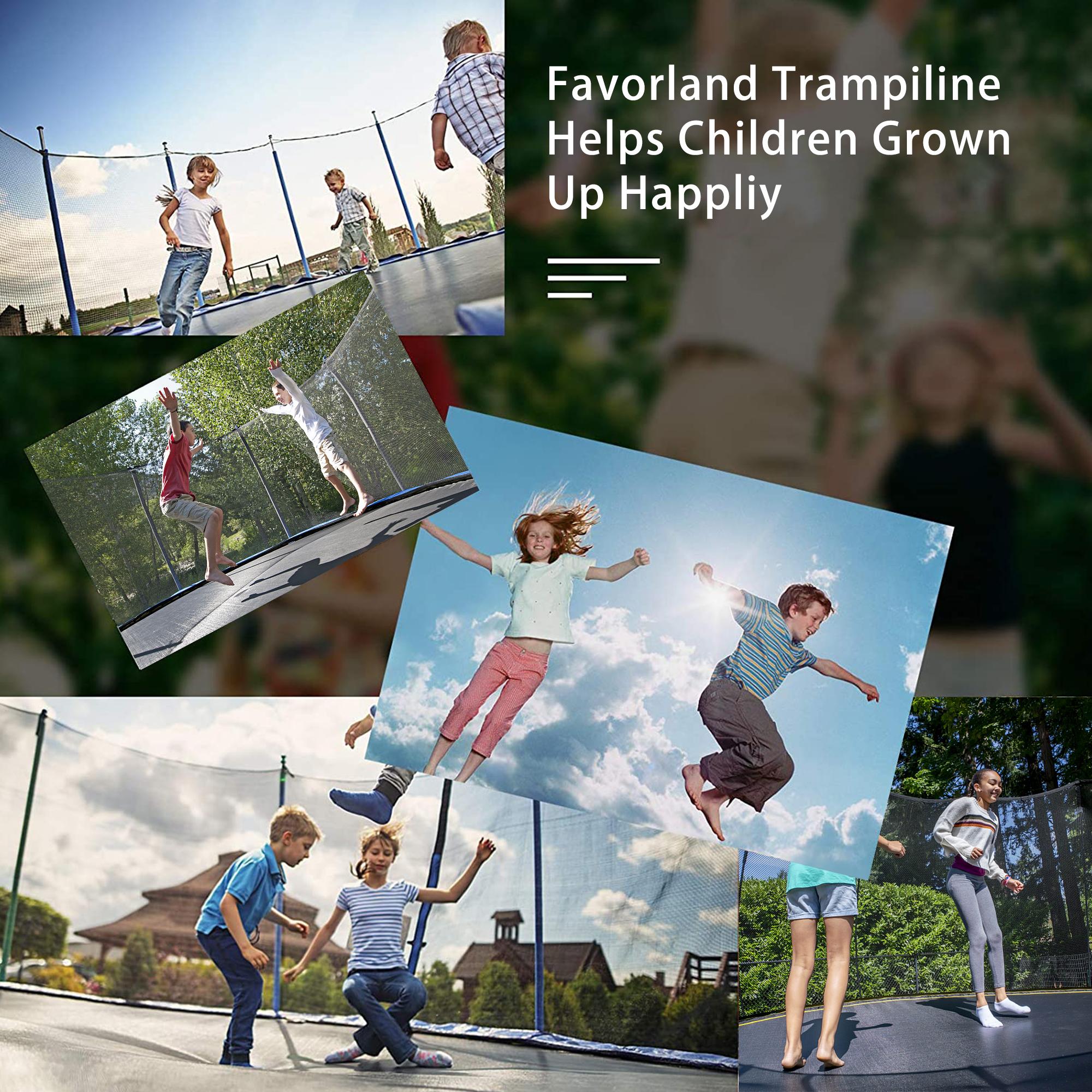 Favorland 16FT Trampoline with Safety Enclosure, Green