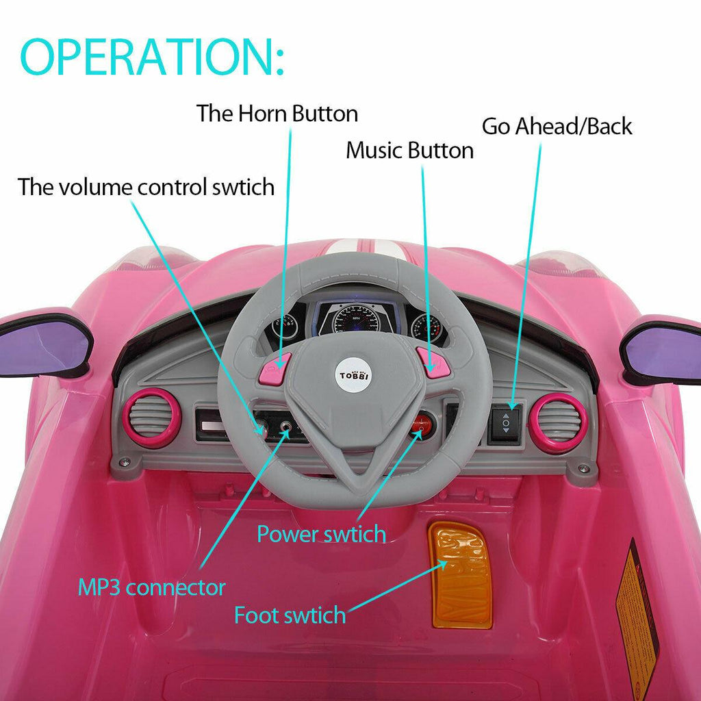 Lowestbest Electric Cars Toy for Kids, Kids Electric Ride On Cars, 6V Power Ride-On Truck for Children Child, With Remote Control, Music