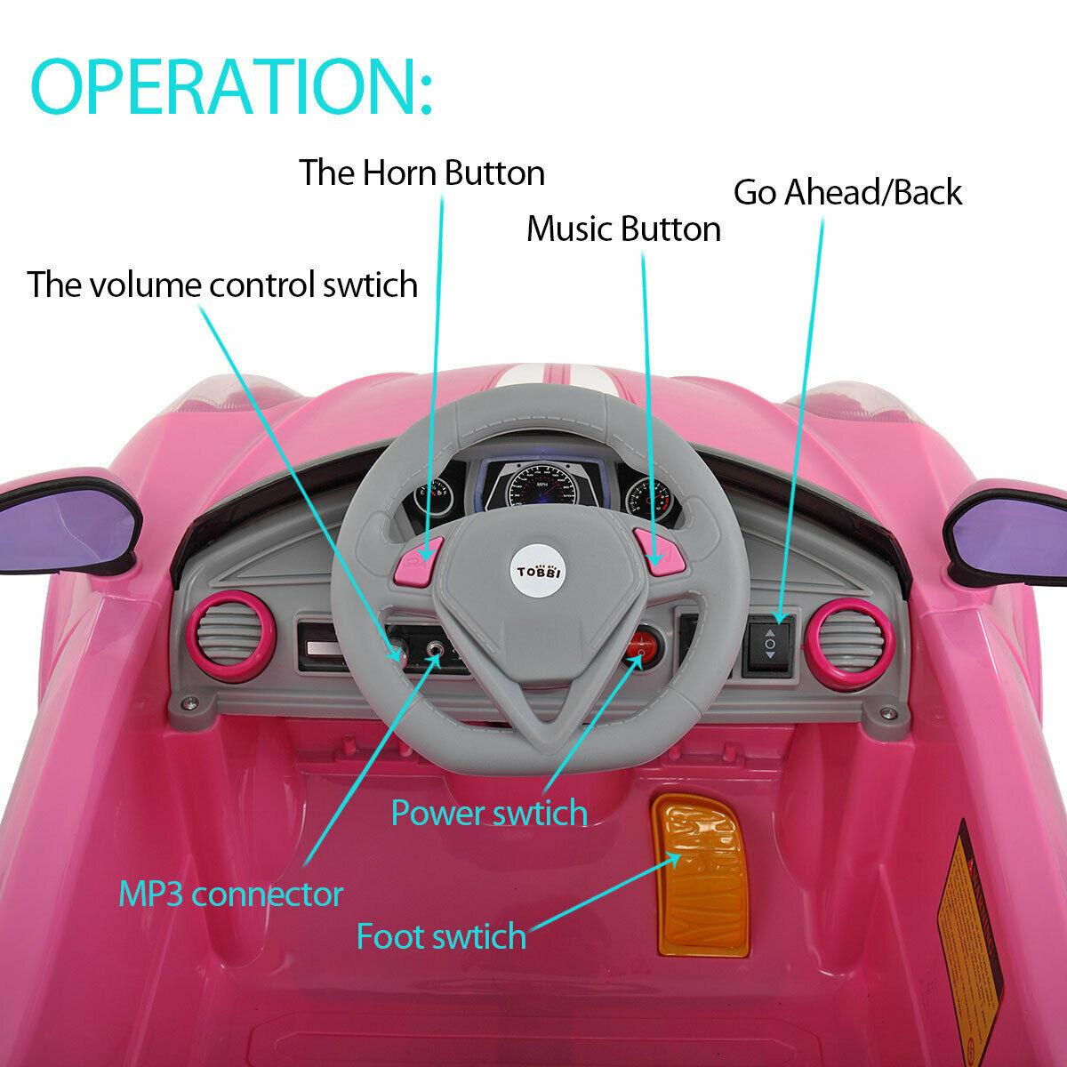 Lowestbest Electric Cars Toy for Kids, Kids Electric Ride On Cars, 6V Power Ride-On Truck for Children Child, With Remote Control, Music