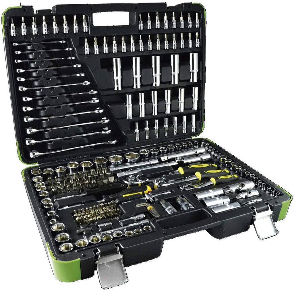 JBM 52840 216 Piece Hexagonal Socket Set, Including 3 Totx Sockets with Ergonomic Handle and Extension, 3/8 Inch Tools