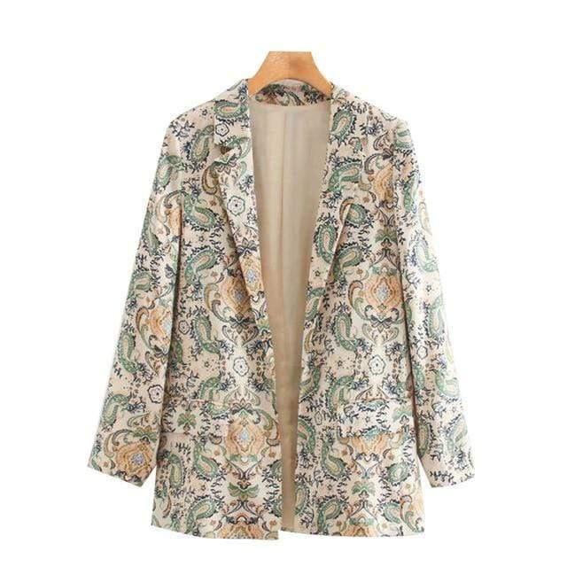 paisley print blazer coat