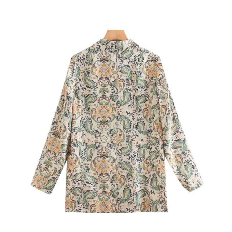 paisley print blazer coat