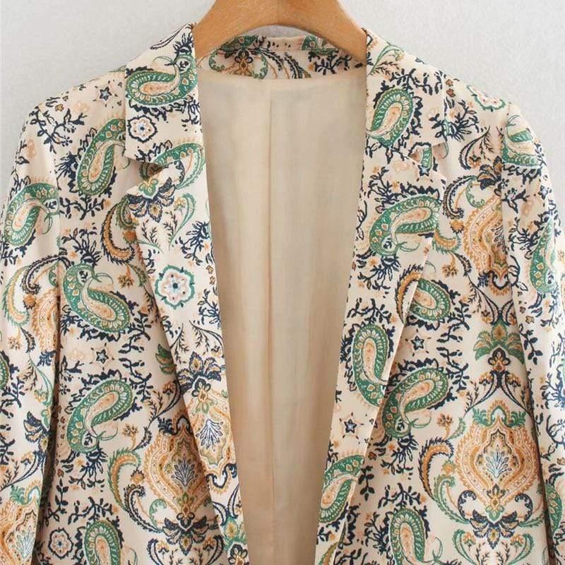paisley print blazer coat