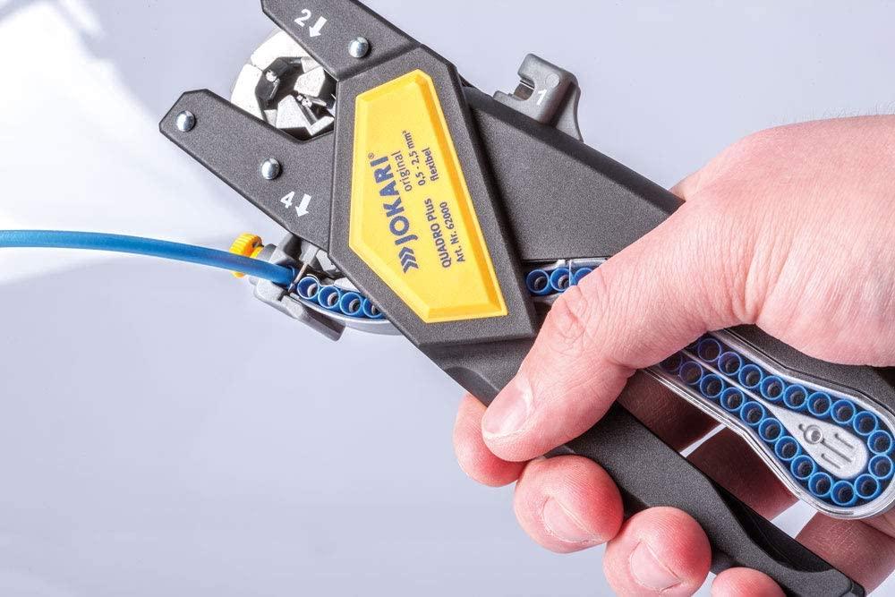JOKARI QUADRO PLUS Set (Part 62000) Ratcheting Multi-Function Tool for Cutting, Stripping, Twisting & Crimping Wire