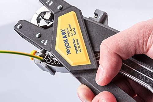 JOKARI QUADRO PLUS Set (Part 62000) Ratcheting Multi-Function Tool for Cutting, Stripping, Twisting & Crimping Wire