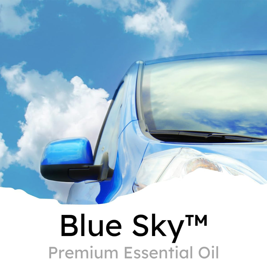 Air Jungles Car Scent Car Air Freshener Clip (Blue Sky), 6 Car Freshener Vent Clips, 4ml Each, Long Lasting Air Freshener for Car, Up to 180 Days Car Refresher Odor Eliminator