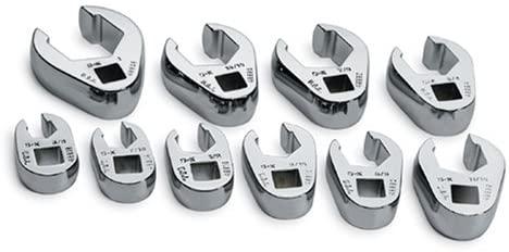 SK 4508 SuperKrome 10 Piece 3/8-Inch Drive 3/8-Inch to 1-Inch Flare Nut Crowfoot Wrench Set