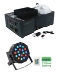American DJ Fog Fury Jett 700W Vertical Fog Machine w/12 LED+Battery Par Light