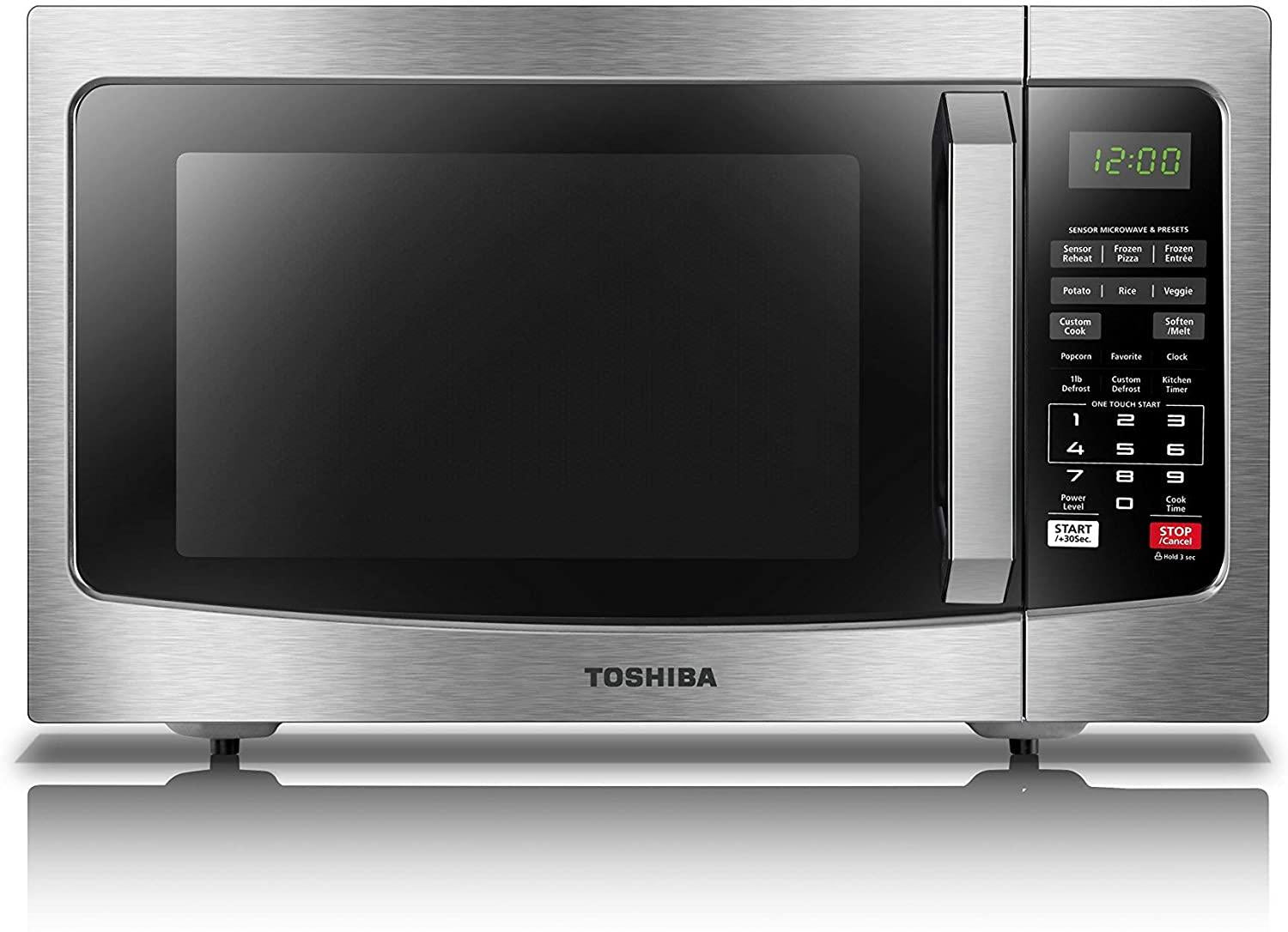 Toshiba  EM131A5C-SS Microwave Oven with Smart Sensor, Easy Clean Interior, ECO Mode and Sound On/Off, 1.2 Cu.ft, 1100W,  Steel (Renewed)