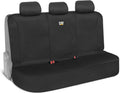 CATFlexfit Seat Cover for Cars Trucks SUV, Zipper Split Rear Bench Protector with Durable Canvas Material, Interior Cover in Black