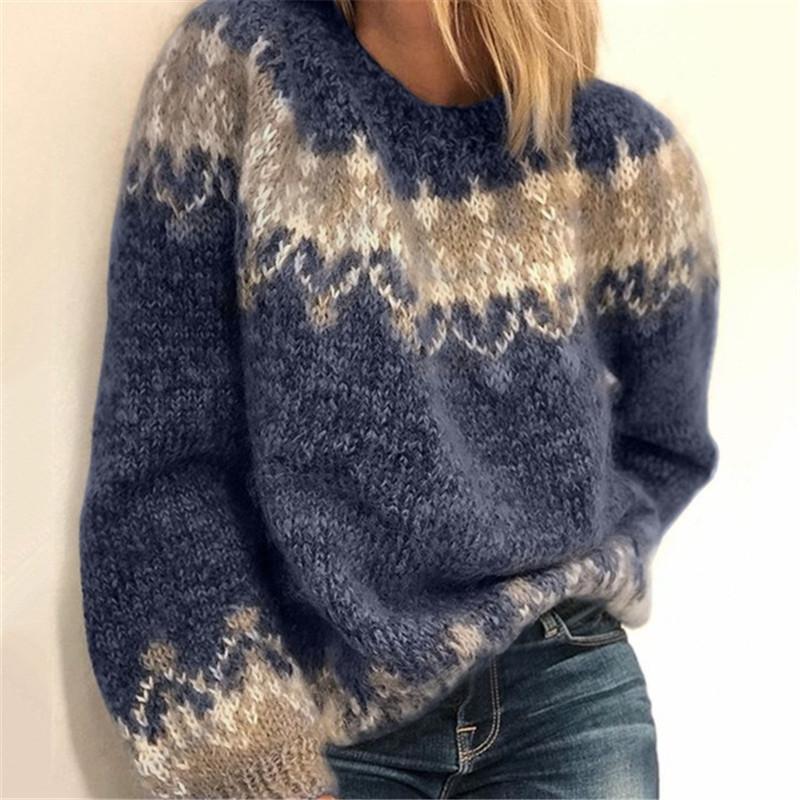 Women's Fashion Long Sleeve Round Neck Loose Sweater