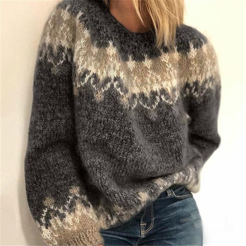 Women's Fashion Long Sleeve Round Neck Loose Sweater