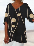Casual Printed V-neck Shirt
