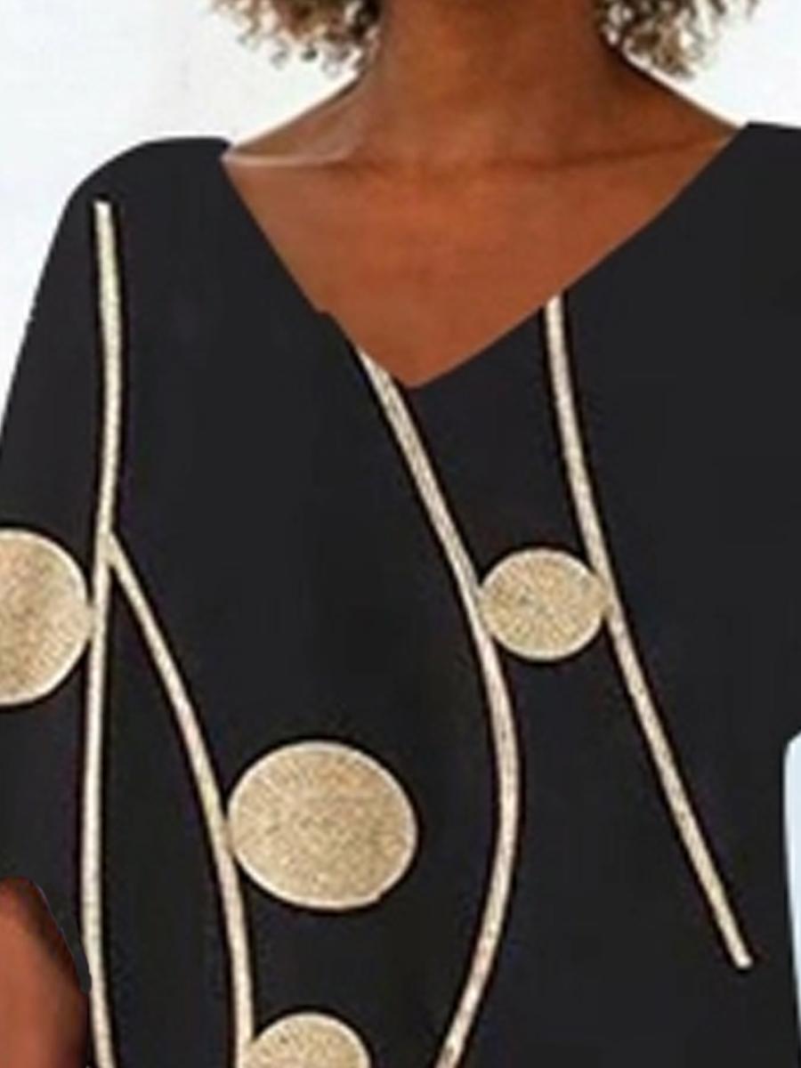 Casual Printed V-neck Shirt