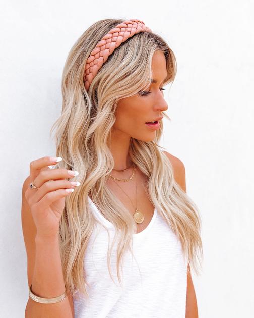 Faraz Braided Headband - Pink