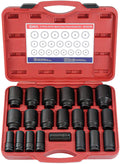 Genius Tools 21PC 3/4" Dr. Metric Deep Impact Socket Set (CR-Mo) - DI-621M