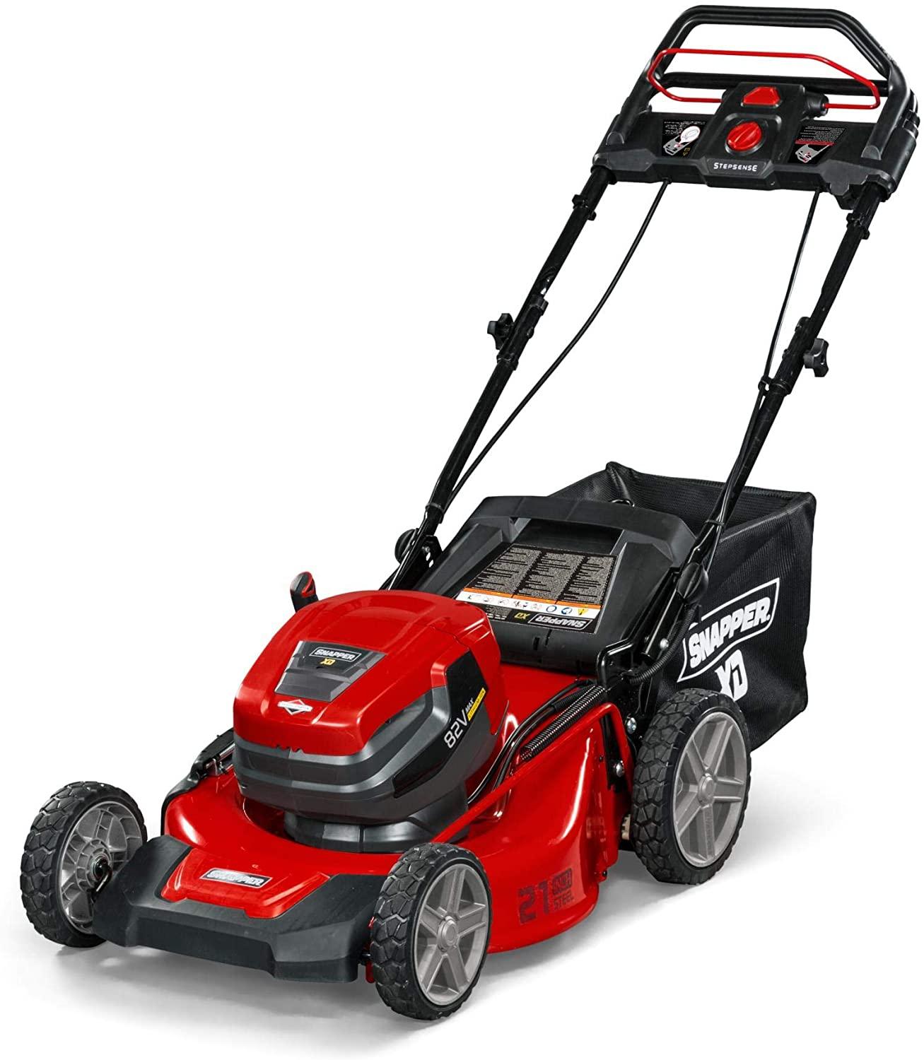 Snapper XD 82V MAX Step Sense Cordless Electric 21-Inch Lawn Mower Kit with (2) 2.0 Batteries and (1) Rapid Charger