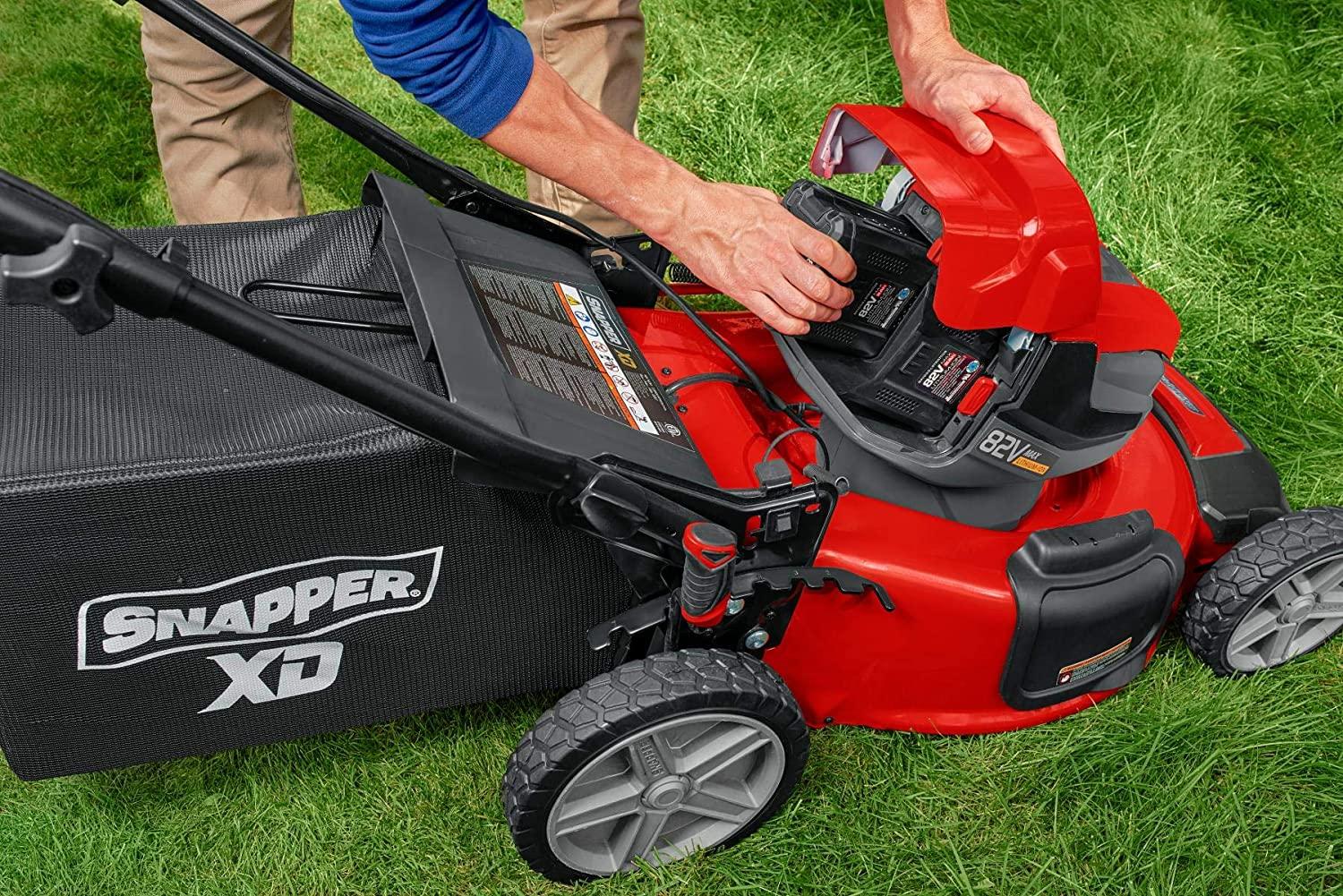 Snapper XD 82V MAX Step Sense Cordless Electric 21-Inch Lawn Mower Kit with (2) 2.0 Batteries and (1) Rapid Charger