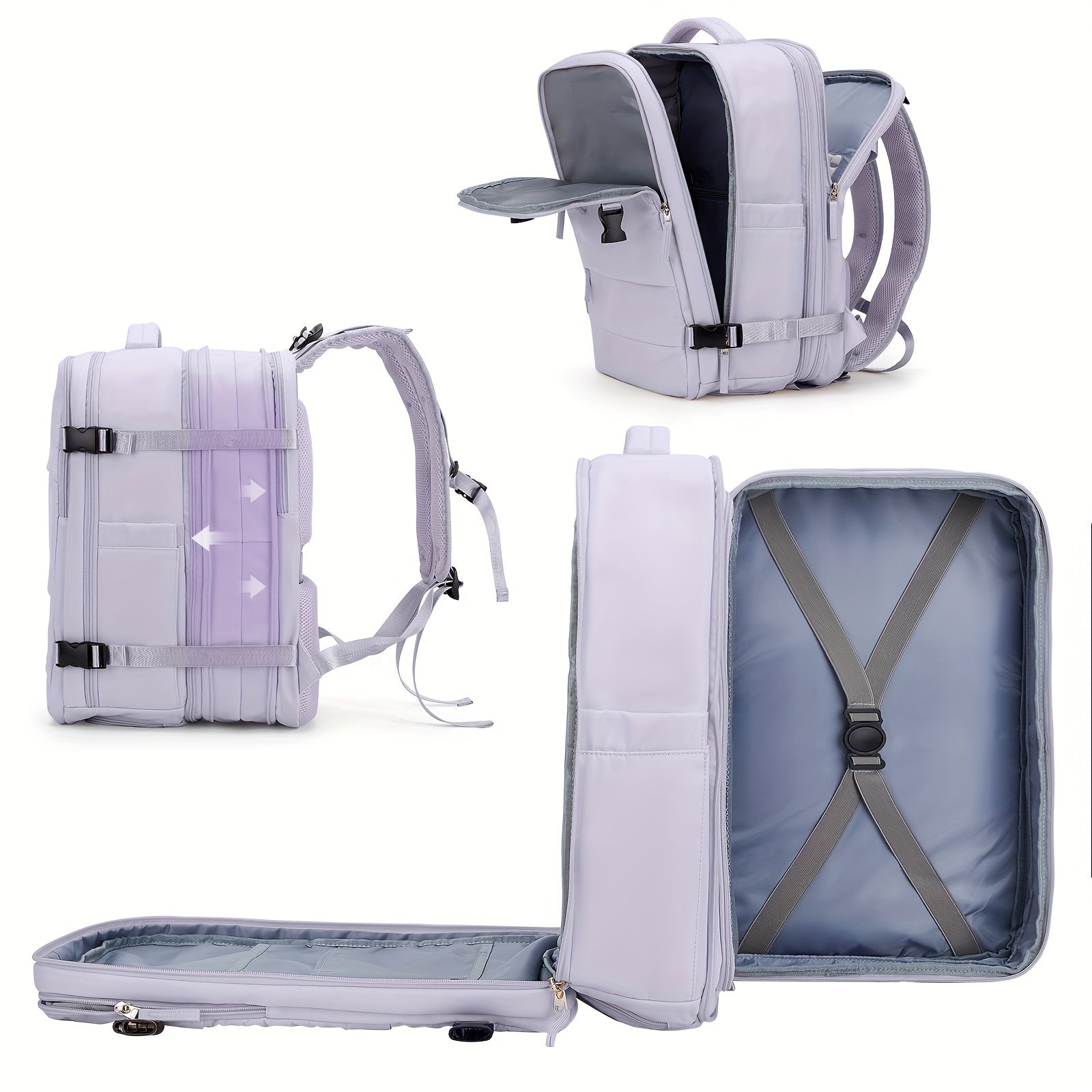 LarTravel Backpack, Carry On Backpack, HiBackpack, Waterproof Outdoor Sports Rucksack, Casual Daypack, School Bag, Fit 14 Inch Laptop With USB Charging Port &amp; Shoes Compartment