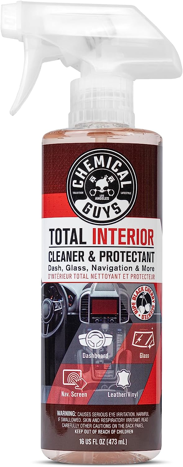 Chemical Guys SPI22516 Total Interior Cleaner &amp; Protectant (Safe on Dash, Leather, Vinyl, Plastics, Trim, Glass, Fabric &amp; More), 16 fl oz (Black Cherry Scent)