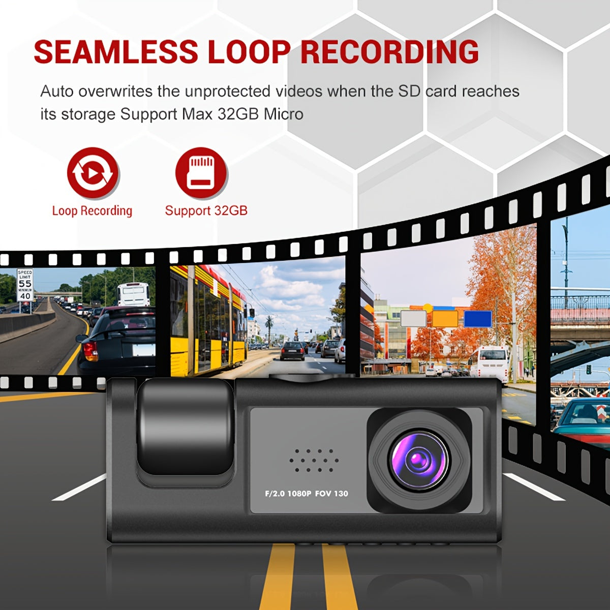 3 Lens Car Dashcm Car Camera Car Black Box 3 Camera Dash Cam Front,Inside,Rear,1080P
