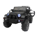 12V Power Kids Ride-On Car Truck with R/C Parental Remote + Rubber Wheels + Leather Seat + MP3 Music Player + LED Lights (Black)