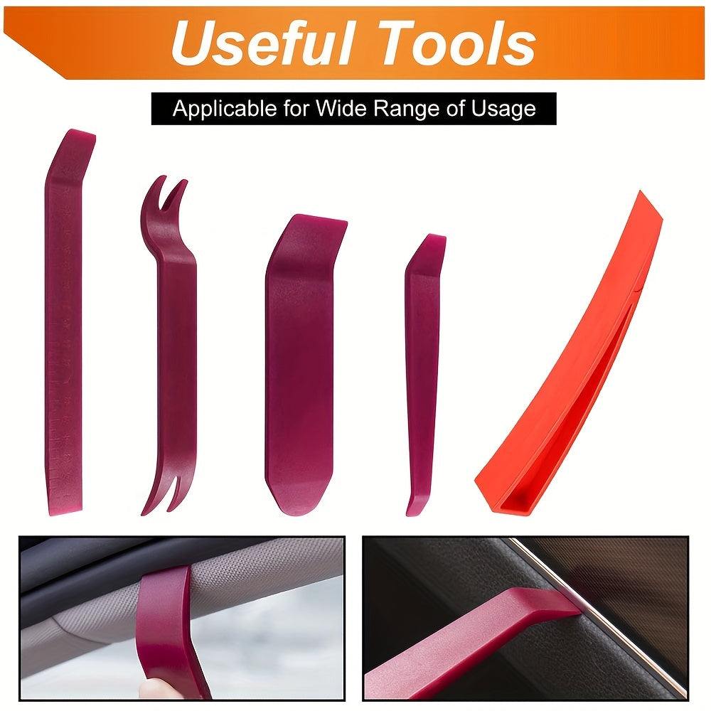 14PCS Car Tool Kit: Roadside Emergency Kit with Long Reach Grabber, Air WedBag Pump, Non-Marring Wed&amp; Carrying Bag - Essential Automotive Kit!