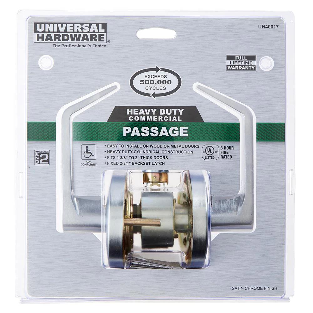 Commercial 2-3/4 in. Satin Chrome Heavy Duty PassaHall/Closet Door Lever