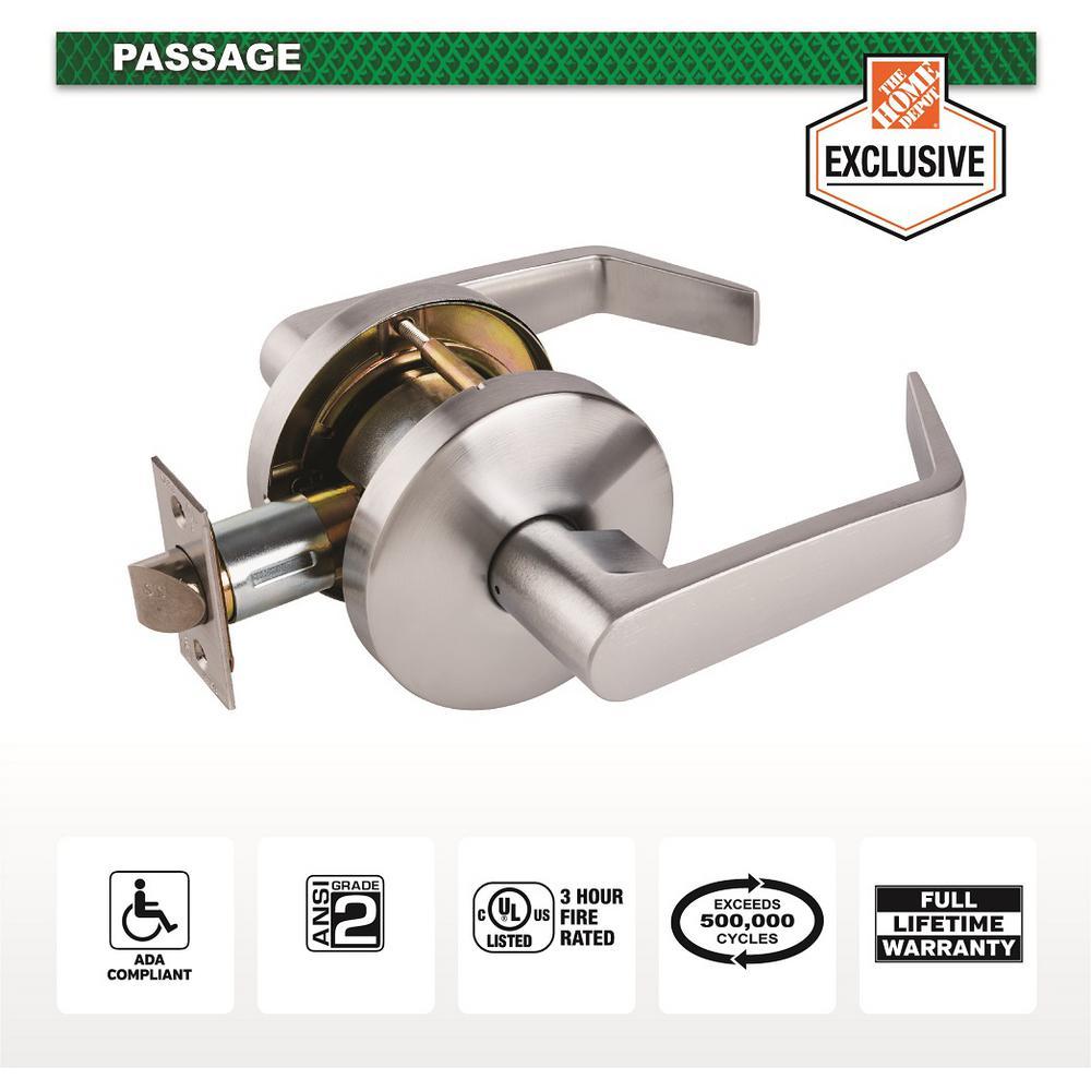 Commercial 2-3/4 in. Satin Chrome Heavy Duty PassaHall/Closet Door Lever