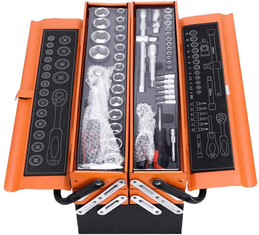 Auto/Home Repair Tool Kit Hand Household Repair Tools Set Set Includes – Socket Set, Wrench (Tool Kit for Home, Office, or Car)