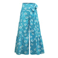 lace-up casual wide leg pants