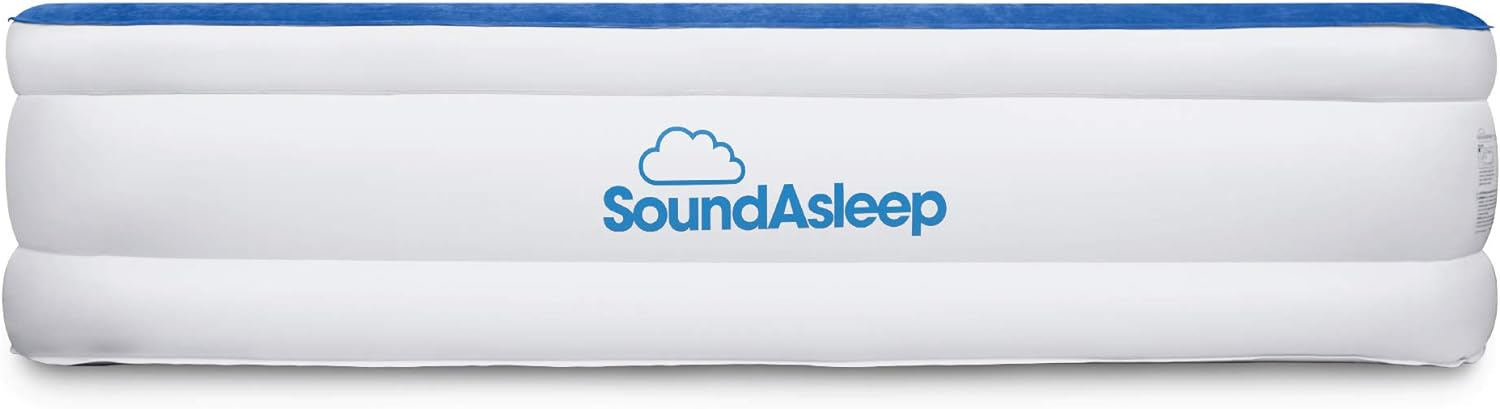 SoundAsleep Dream Series Luxury Air Mattress with ComfortCoil Technology &amp; Built-in High Capacity Pump for Home &amp; Camping- Double Height, Adjustable, Inflatable Blow Up, Portable - Queen Size