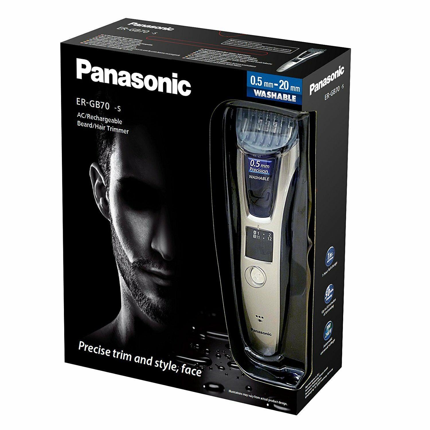 Panasonic ER-GB70-S503 Trimmer Beard and Hair with without Cable 40 Measurements