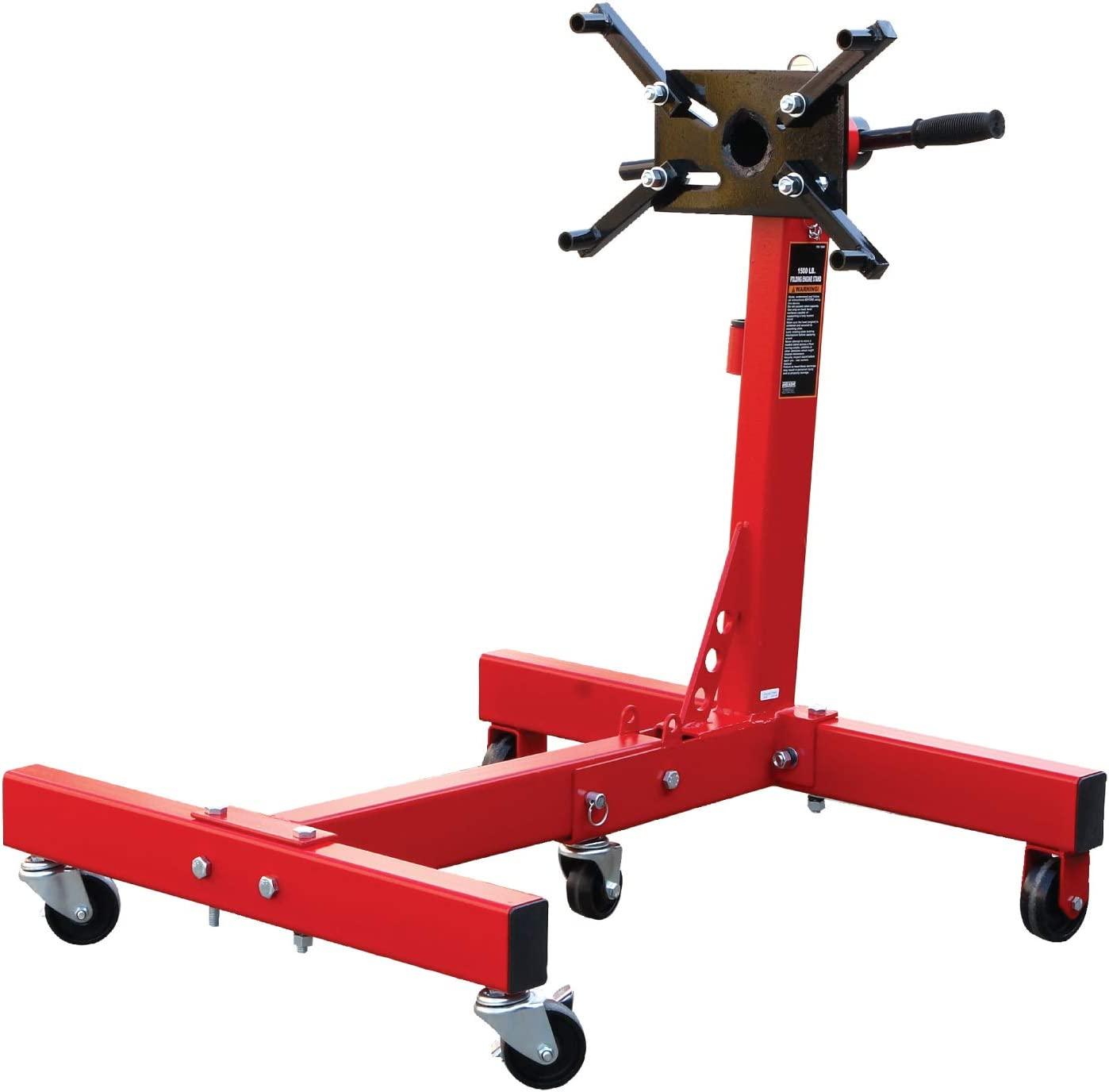 BIG RED T26801 Torin Steel Rotating Engine Stand with 360 Degree Rotating Head and Folding Frame: 3/4 Ton (1,500 lb) Capacity, Red