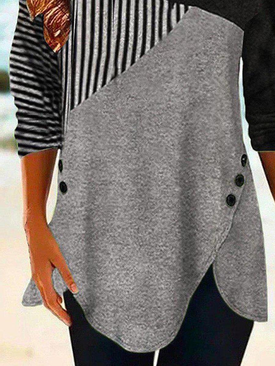 Casual Regular Fit Color Block T-shirt