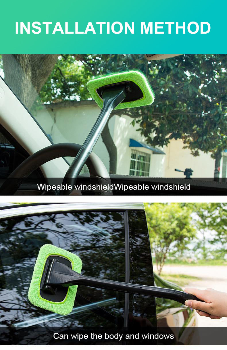 2PCS Window Cleaning Brush Kit: Get That Spotless Car Window Look With This Windshield Cleaning Wash Tool!