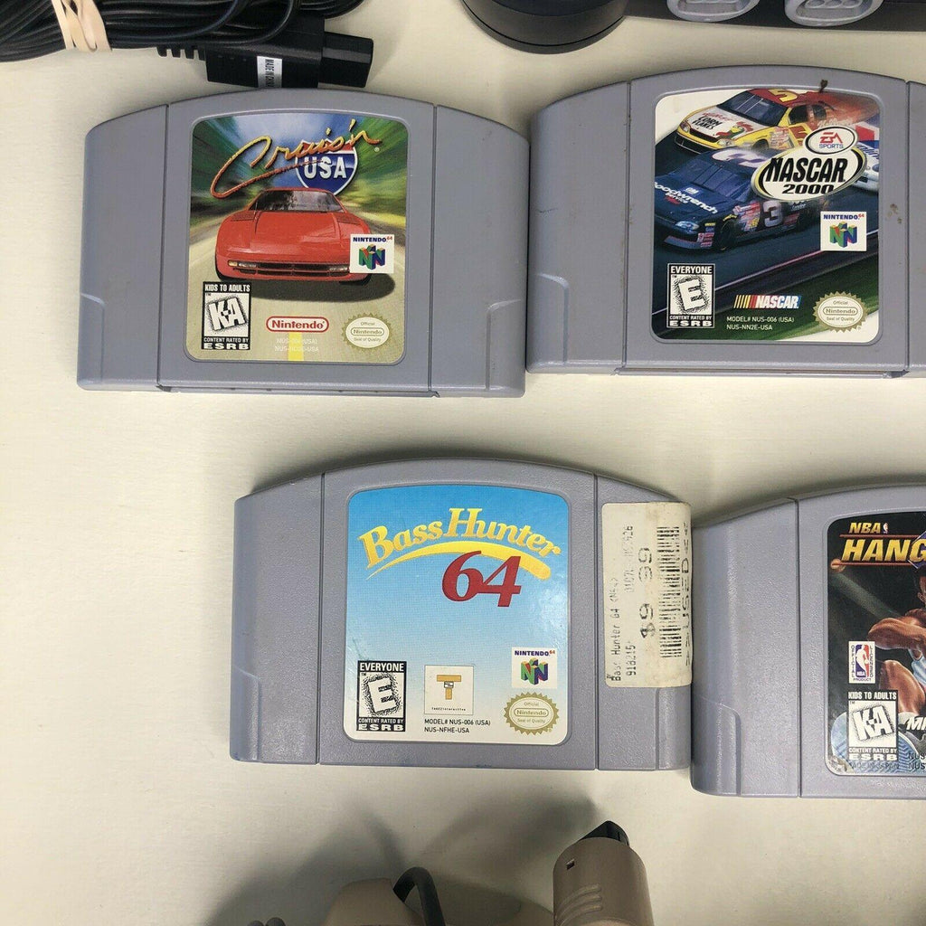 64 Console with 2 Controllers and 5 Games NASCAR Madden 64 NBA *Read*