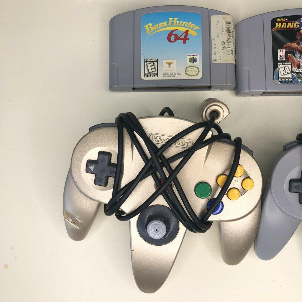 64 Console with 2 Controllers and 5 Games NASCAR Madden 64 NBA *Read*