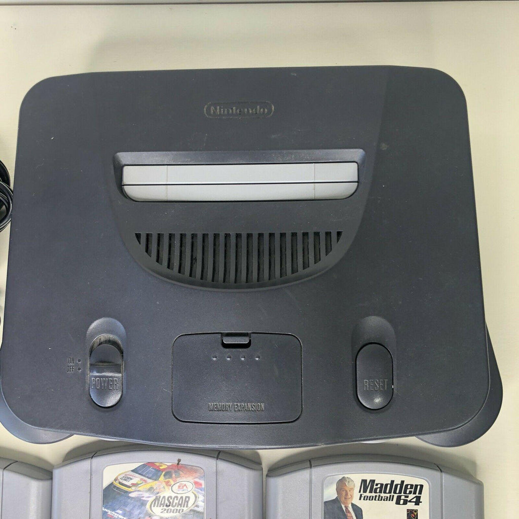 64 Console with 2 Controllers and 5 Games NASCAR Madden 64 NBA *Read*