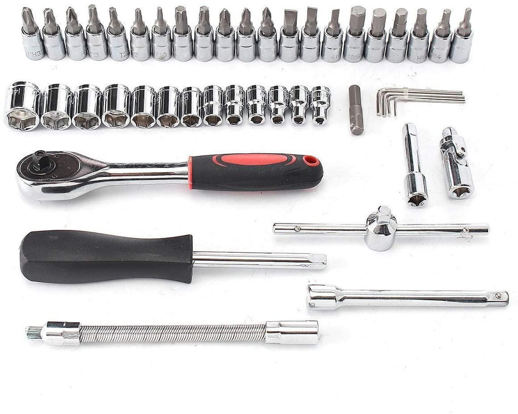 Peixiang Sturdy Wrench 46Pcs Drive Heavy Duty Telescopic Shaft Ratchet Handle Socket Wrench Spanner Set Repair Tools Safety