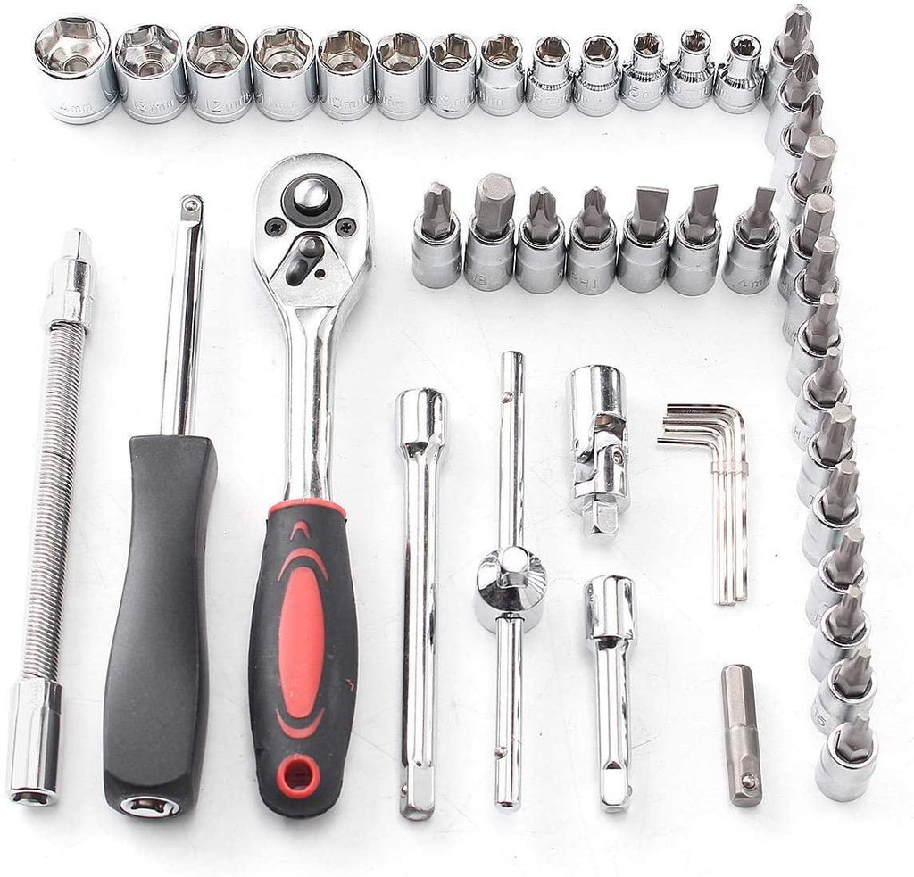 Peixiang Sturdy Hand Tools 46Pcs Drive Heavy Duty Telescopic Shaft Ratchet Handle Socket Wrench Spanner Set Safety