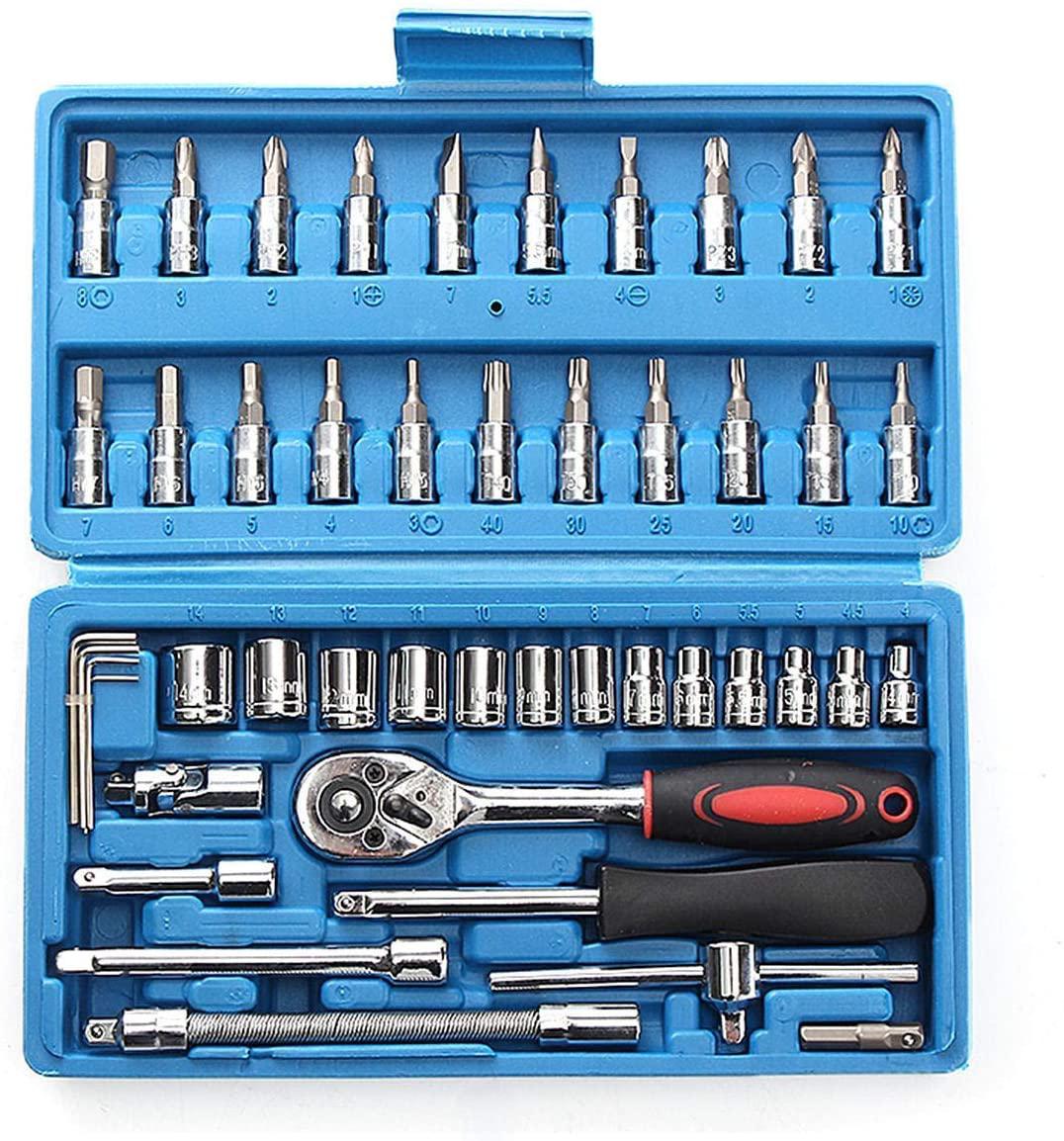 Peixiang Sturdy Hand Tools 46Pcs Drive Heavy Duty Telescopic Shaft Ratchet Handle Socket Wrench Spanner Set Safety