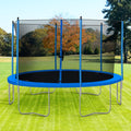 Trampoline with Enclosure Net, Outdoor Patio Fitness Kids Trampoline with Spring Cover Padding, 330lbs Round Trampoline with 6 Heavy Steel Legs, Recreational Trampoline for Backyard Park Patio, S1557