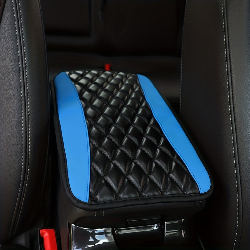 1pc SponAnd PU Leather Armrest Pad Cover Center Console Mat Car Accessories