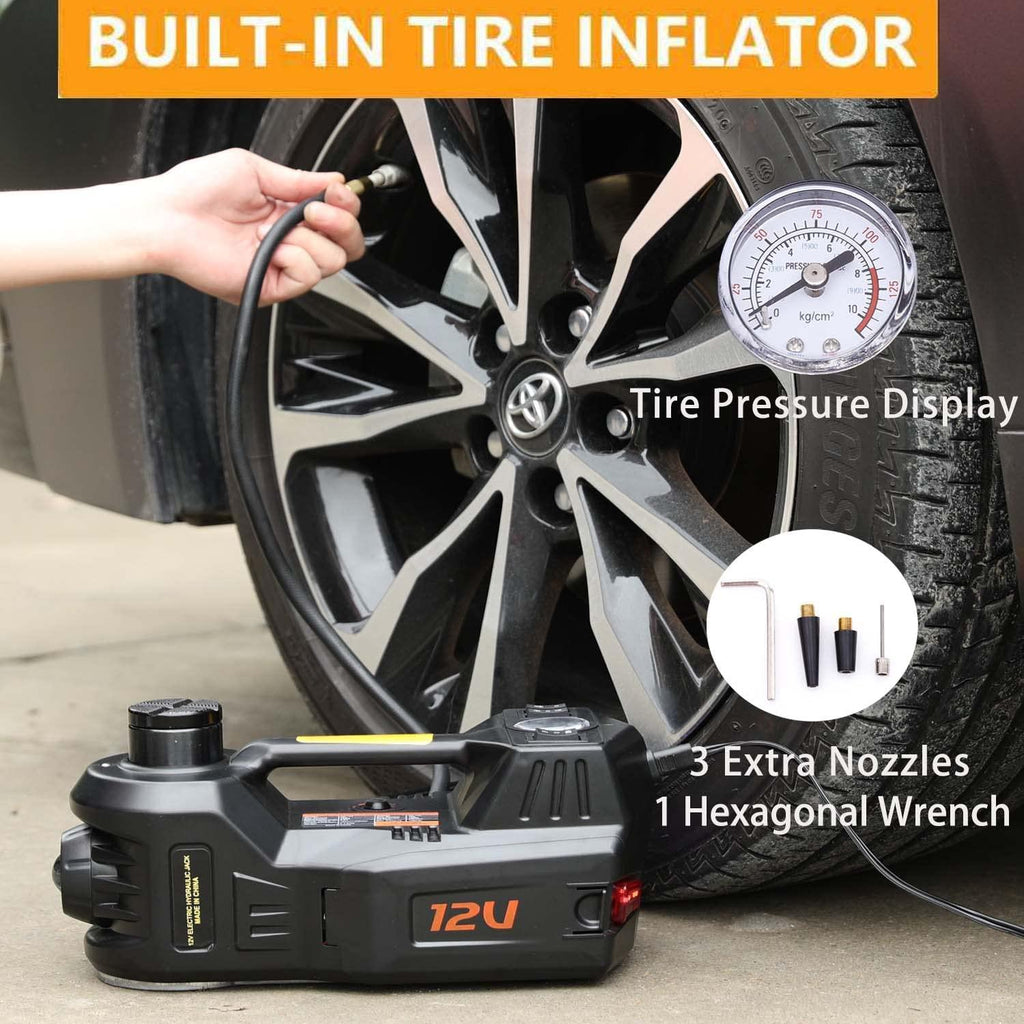 Mautyke Hydraulic Car Jack Kit - 5 Ton Vehicle Car Lift with Integrated Air Pump 4 in 1 Vehicle Truck Trailer Floor Jack Stand Emergency First Aid Tire Repair Tool Kit