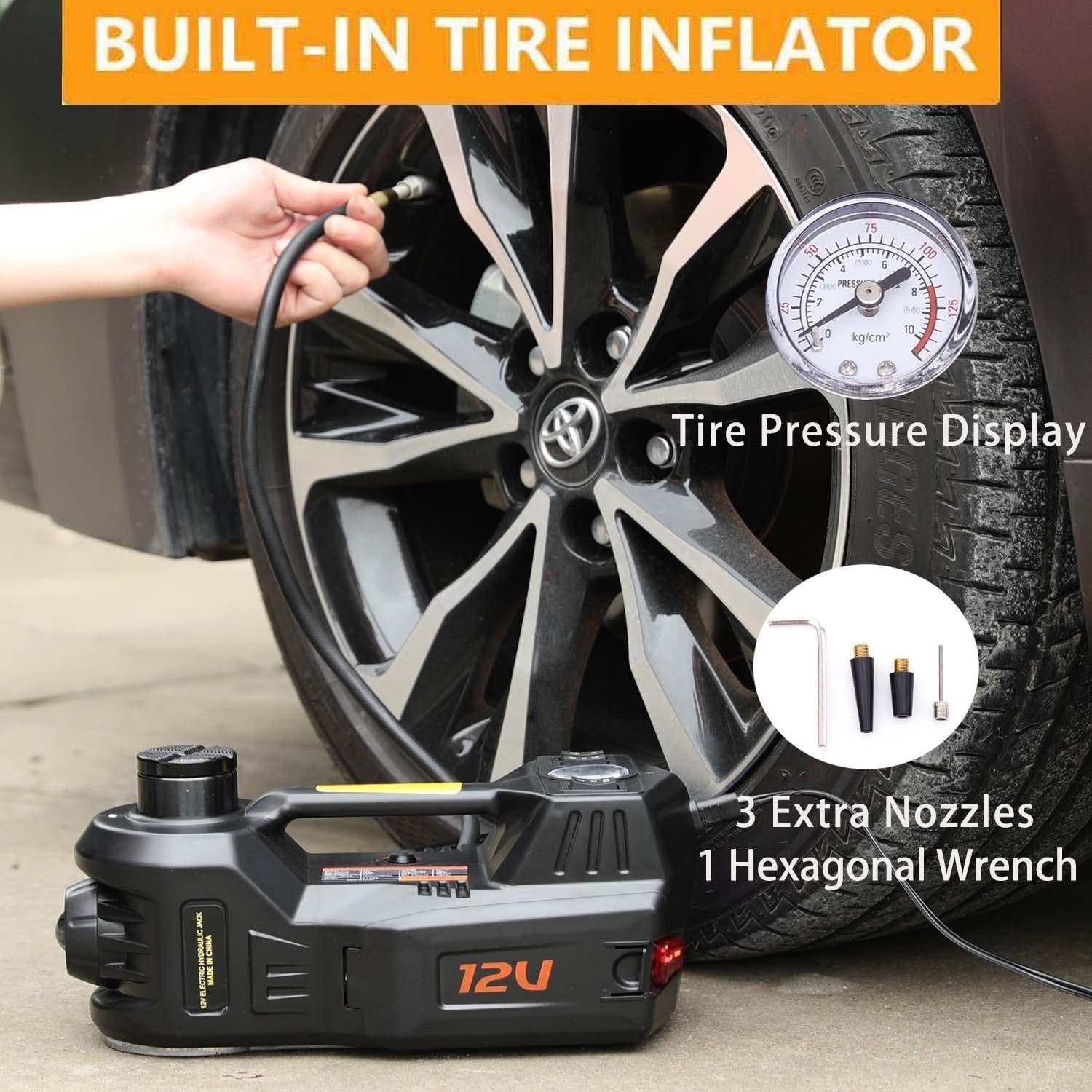 Mautyke Hydraulic Car Jack Kit - 5 Ton Vehicle Car Lift with Integrated Air Pump 4 in 1 Vehicle Truck Trailer Floor Jack Stand Emergency First Aid Tire Repair Tool Kit